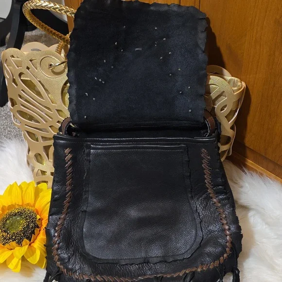 Kobler Black Leather Fringe Bag - Picture 3 of 13